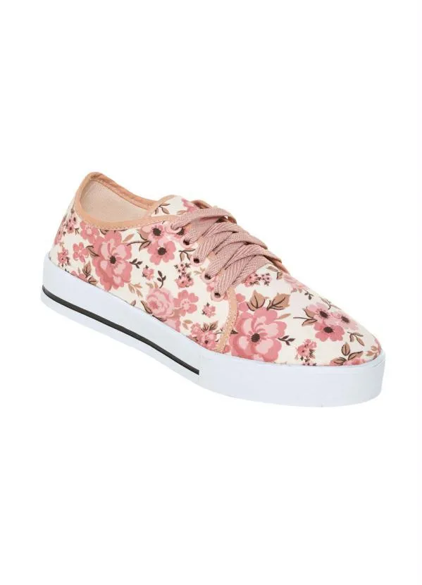 Perfecta - Tênis Floral com Cadarço Extra
