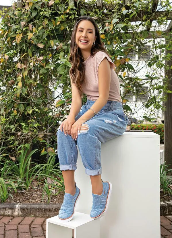 Moleca - Tênis Moleca Jeans em Tecido com Elástico 6