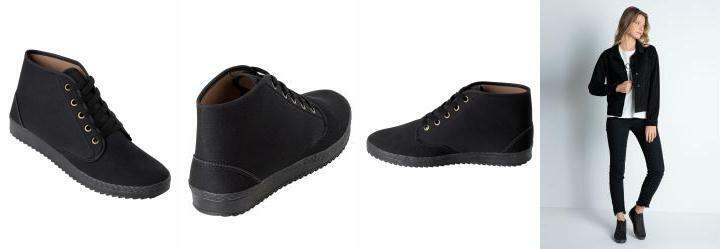 Tnis Preto Cano Mdido em Tecido