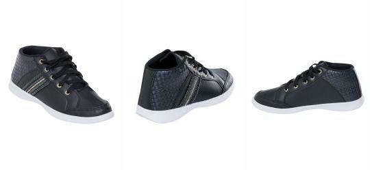 T�nis Preto Cano M�dio com Detalhes de Brilho