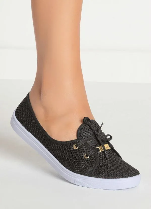 Perfecta - Tênis Preto em Tecido Mesh 4