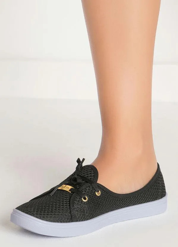 Perfecta - Tênis Preto em Tecido Mesh 5