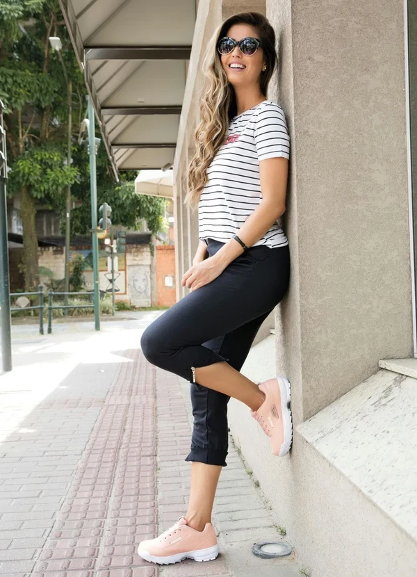 Perfecta - Tênis Rosê Solado Elevado 4