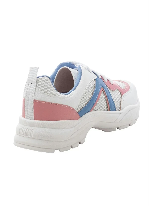 Tênis Vizzano Branco, Azul e Rosa em Sintético Multimarcas