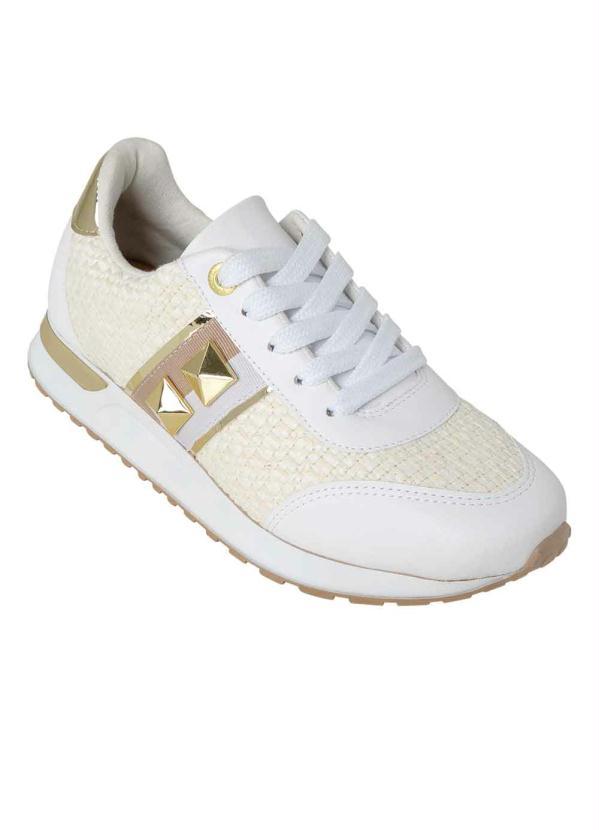 Tênis Vizzano Branco com Detalhes Dourado Multimarcas