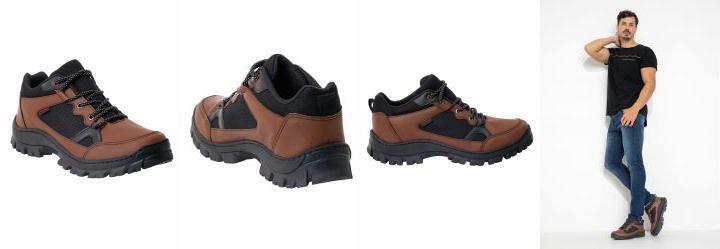 Bota Cano Baixo Castanho em Sinttico