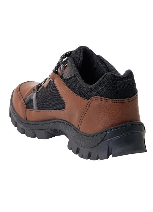 Perfecta - Bota Cano Baixo Castanho em Sintético 2