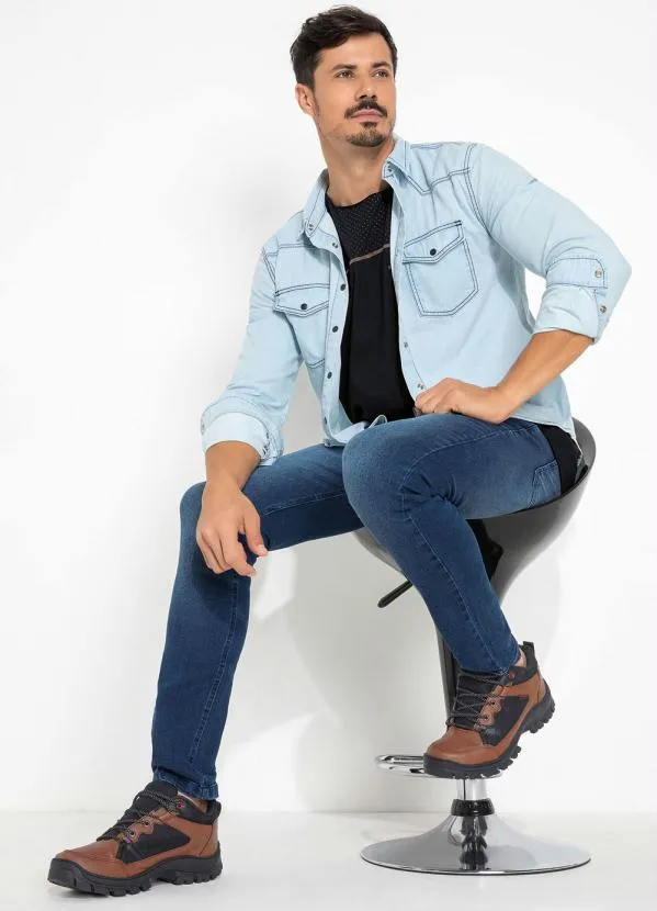 Perfecta - Bota Cano Baixo Castanho em Sintético 5