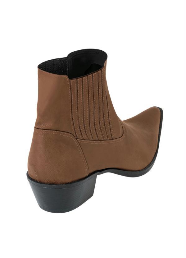 Outlet - Bota Marrom Bico Fino com Elástico 2