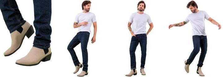 Bota Masculina Cinza com Elstico