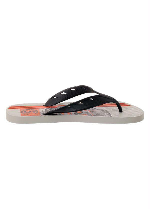 Perfecta - Chinelo Masculino Cinza com Palmilha Estampada