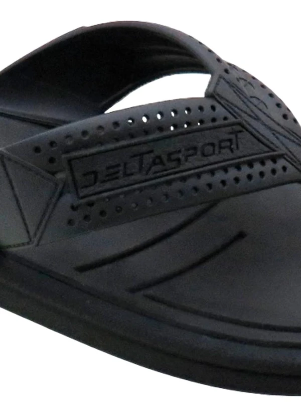 Perfecta - Chinelo Masculino Preto com Cabedal Vazado 3