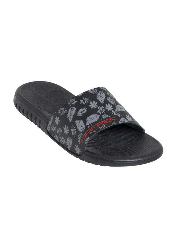 Outlet - Chinelo Slide Preto com Sola de Borracha