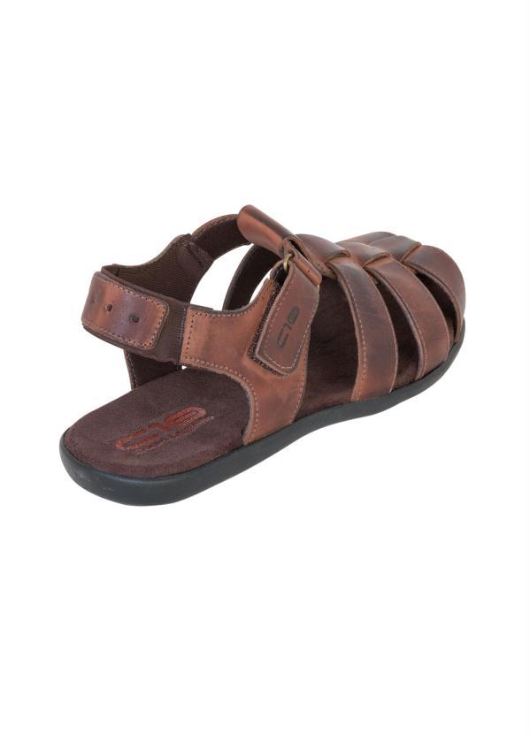 Outlet - Sandália Marrom com Velcro e Elástico 2