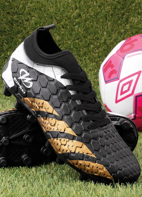 Perfecta - Chuteira Campo Preto em Sisntético