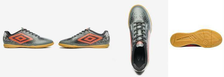 Chuteira Futsal Umbro Cosmic Grafite/Coral/Preto