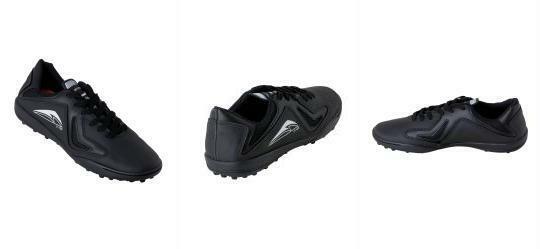 Chuteira Society Preta com Detalhes em Tecido