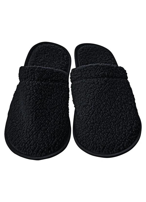 Perfecta - Chinelo Pantufa Masculino Preto em Tecido