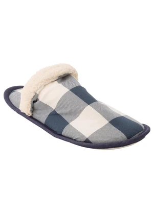 Perfecta - Chinelo Pantufa Xadrez em Tecido Estampado - PERFECTA