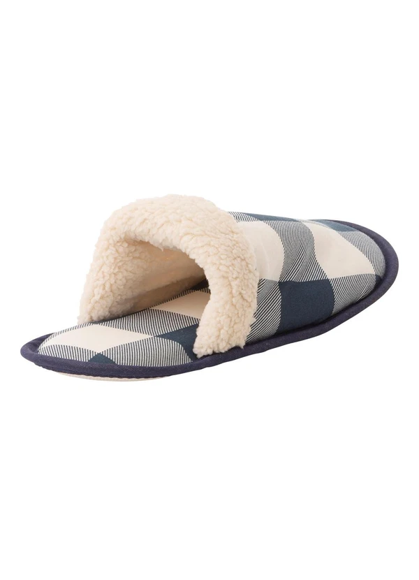 Perfecta - Chinelo Pantufa Xadrez em Tecido Estampado 3