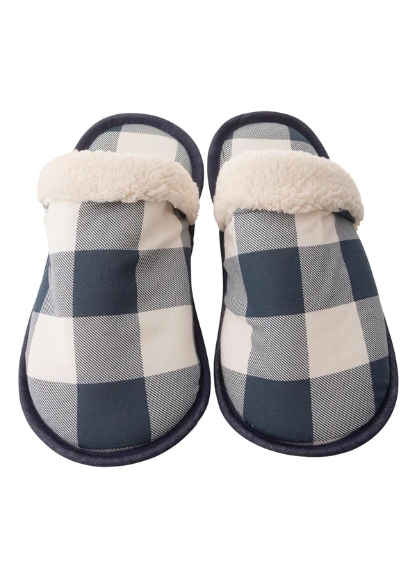 Perfecta - Chinelo Pantufa Xadrez em Tecido Estampado 5