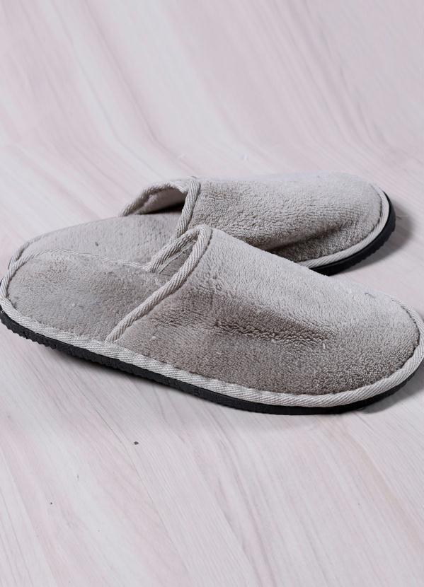Rovitex - Pantufa Masculina em Plush Bene Casa Bege