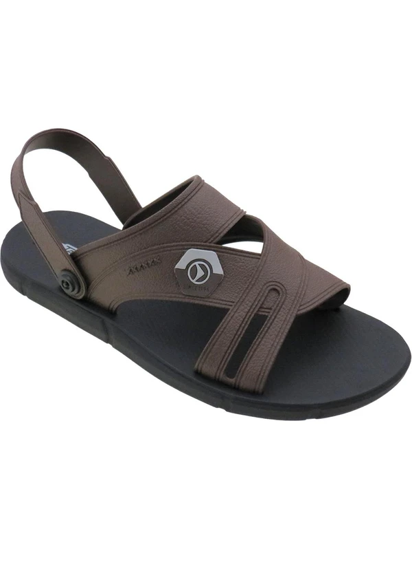 Perfecta - Sandália Masculina Marrom com Tira Removível