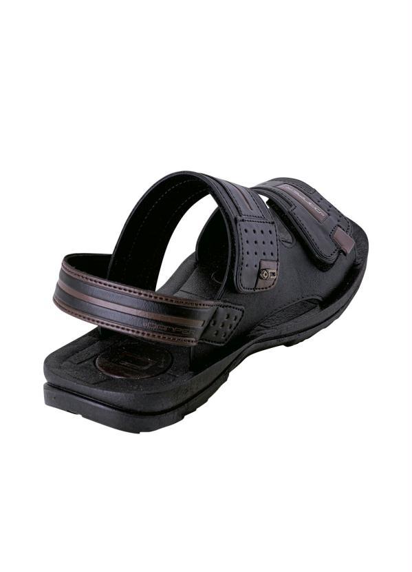Perfecta - Sandália Masculina Preta com Velcro Duplo 1