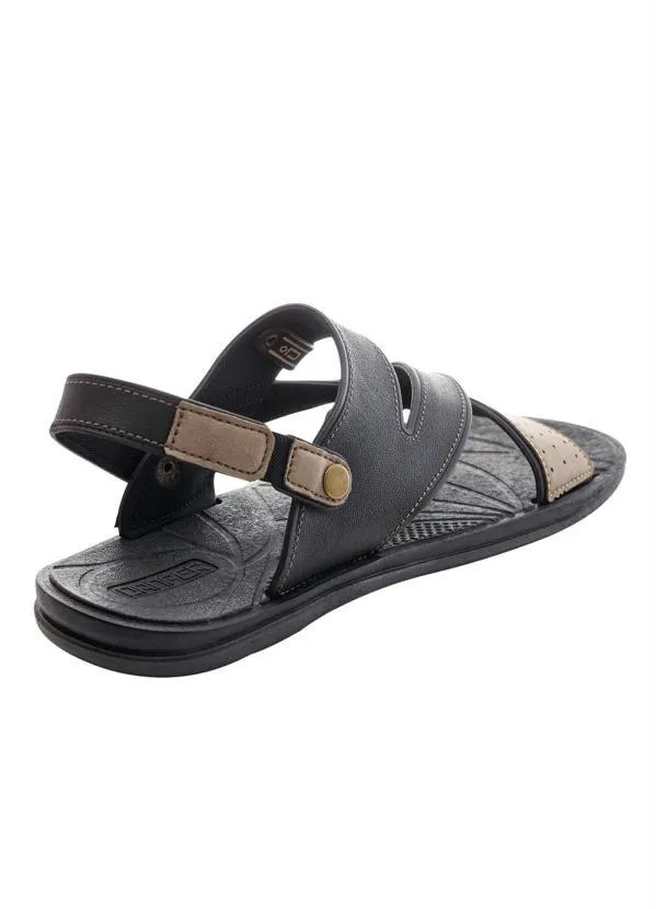 Perfecta - Sandália Masculina Preta em Sintético 2
