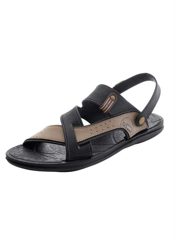 Perfecta - Sandália Masculina Preta em Sintético 3