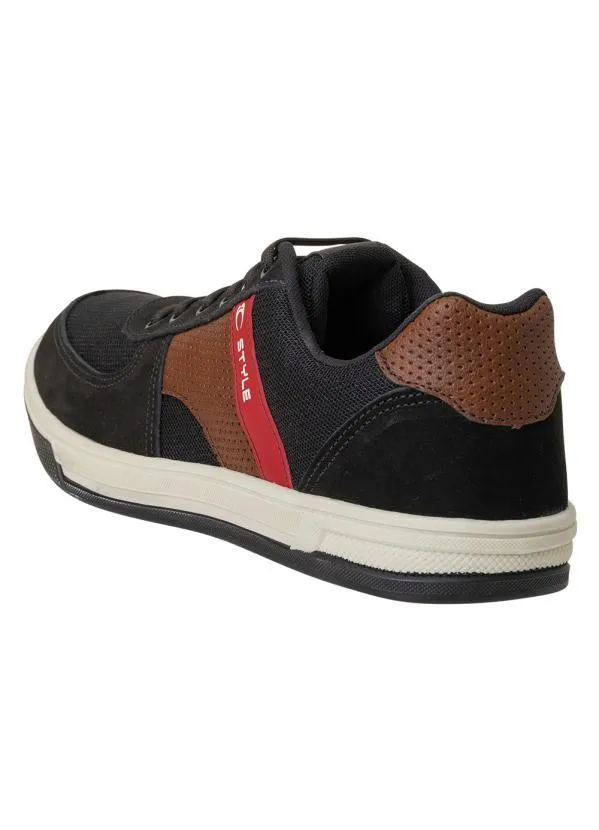 Perfecta - Sapatênis Masculino Preto em Camurça Sintética 2