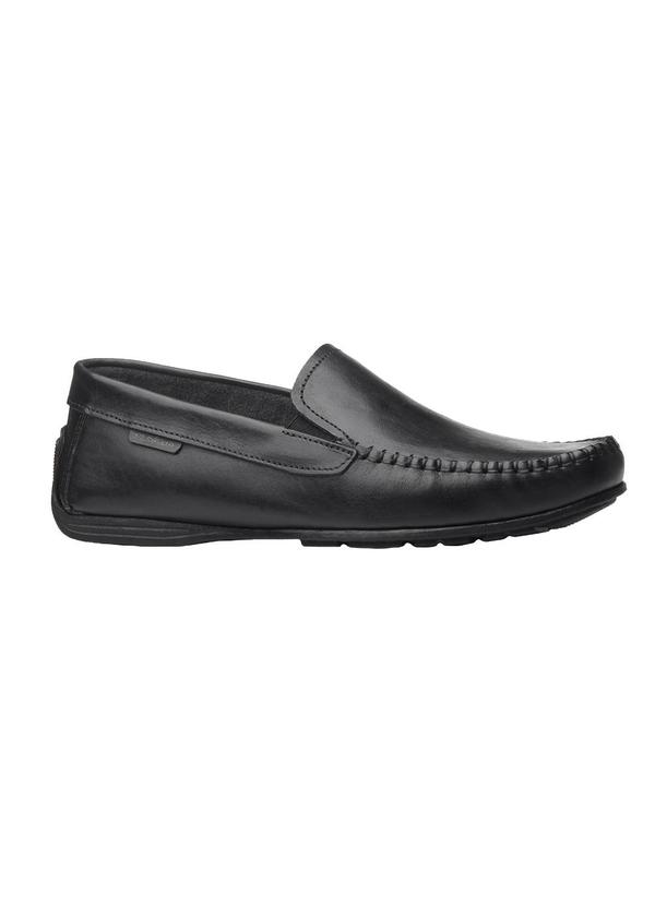 Mocassim Pegada (Preto) em Couro