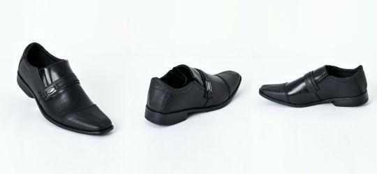 Sapato Social Preto com Detalhe em Metal