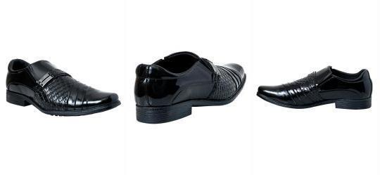 Sapato Social Preto em Sinttico Verniz