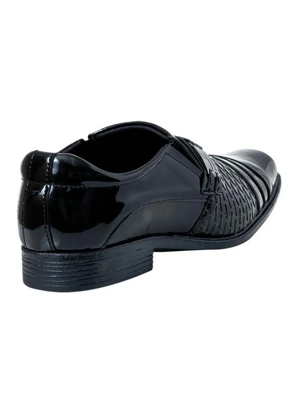 Perfecta - Sapato Social Preto em Sintético Verniz 2