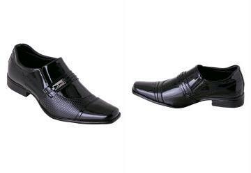 Sapato Social Preto em Verniz com Adereo