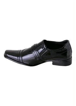 Perfecta - Sapato Social Preto em Verniz com Adereço - PERFECTA