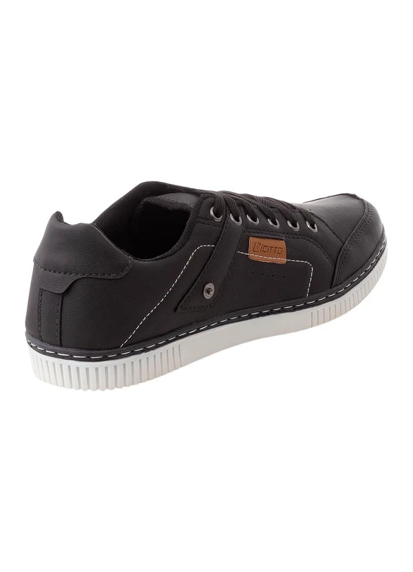 Perfecta - Sapatênis Preto com Sola Costurada 2