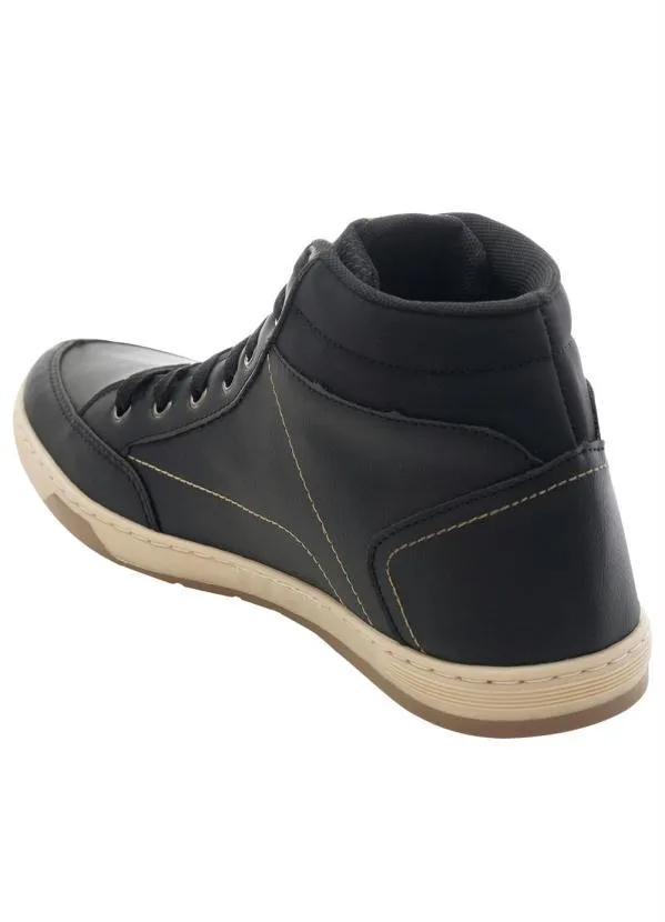 Perfecta - Tênis Botinha Preto em Material Sintético 2