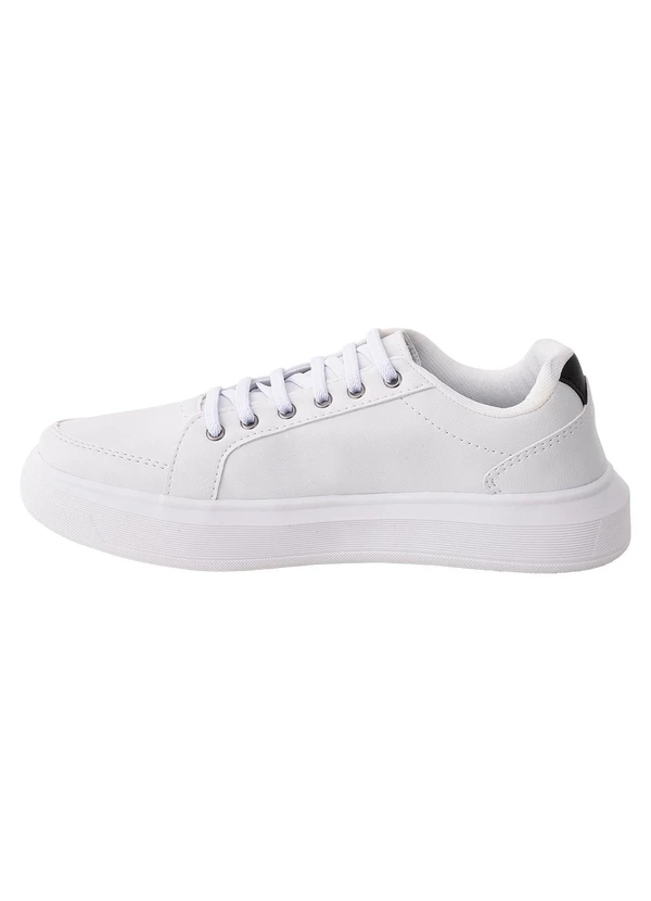 Perfecta - Tênis Casual Branco com Cadarço em Elástico 3