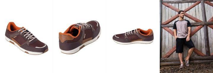 T�nis Casual Caf� em Sint�tico e Tecido