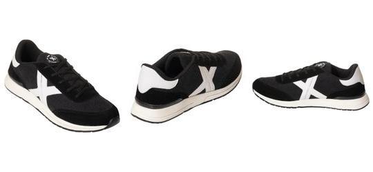 T�nis Casual Preto com Detalhes em Camur�a