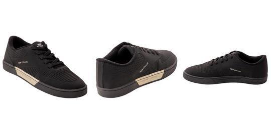 T�nis Casual Preto em Sint�tico