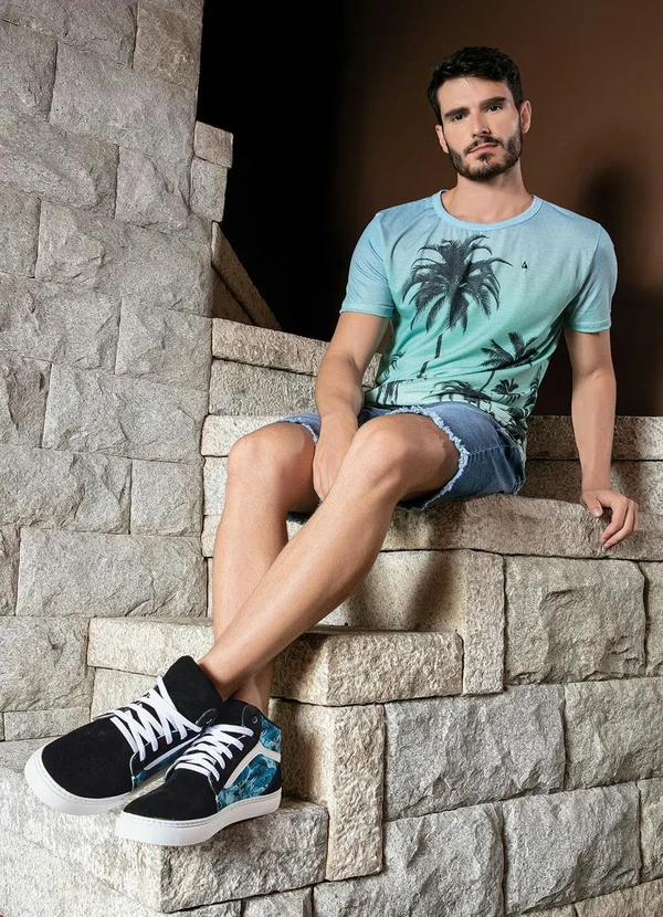 Perfecta - Tênis Floral em Camurça Sintética