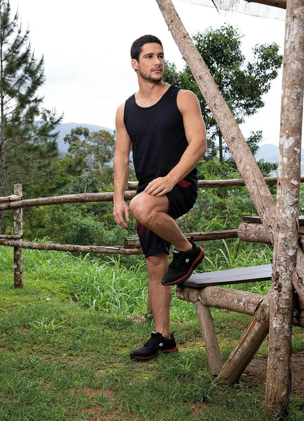 Perfecta - Tênis Esporte Preto em Tecido com Estampa 6