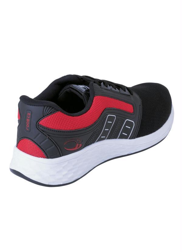 Outlet - Tênis Preto em Sintético com Tecido 2