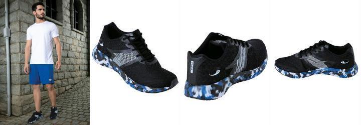 T�nis Preto em Tecido Estampado