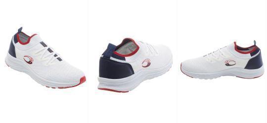 Tenis Esporte Branco e Marinho em Tecido