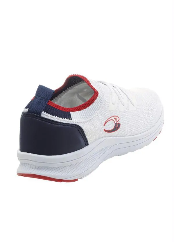Perfecta - Tenis Esporte Branco e Marinho em Tecido 2