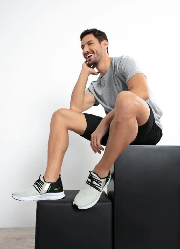 Perfecta - Tênis Esporte Cinza e Preto em Tecido 4